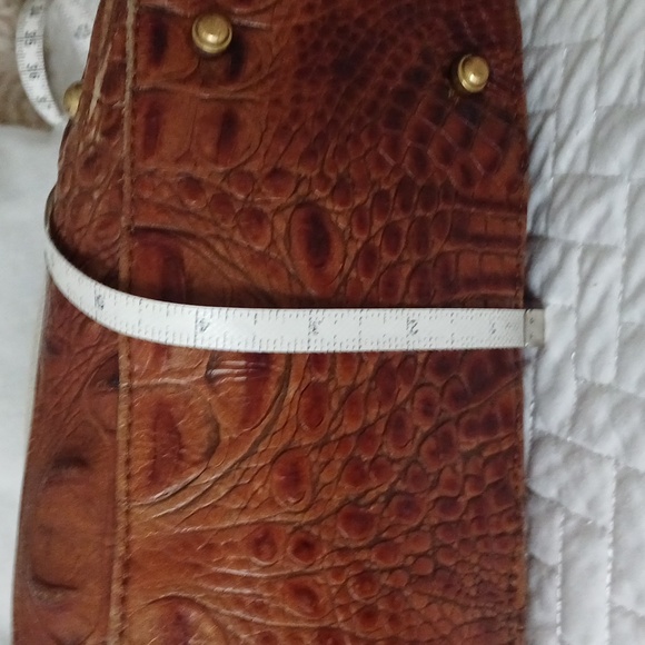 Brahmin Croc & woven canvas shoulder bag hobo - Picture 14 of 16